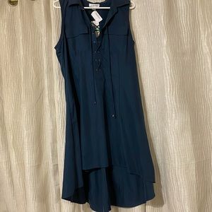 5 Twelve Navy Blue Cris Cross top High Low Dress